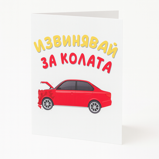 Картичка - Извинявай за колата